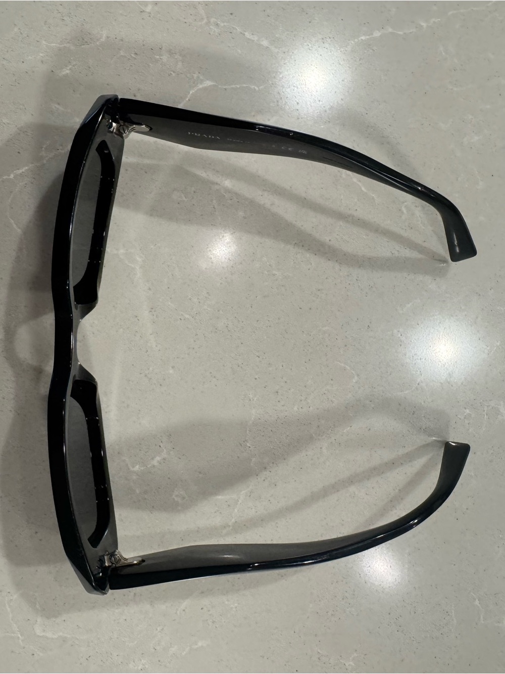 PRADA Black Women's Rectangle Sunglasses - Classic Fashion Shades - Picture 3 of 4